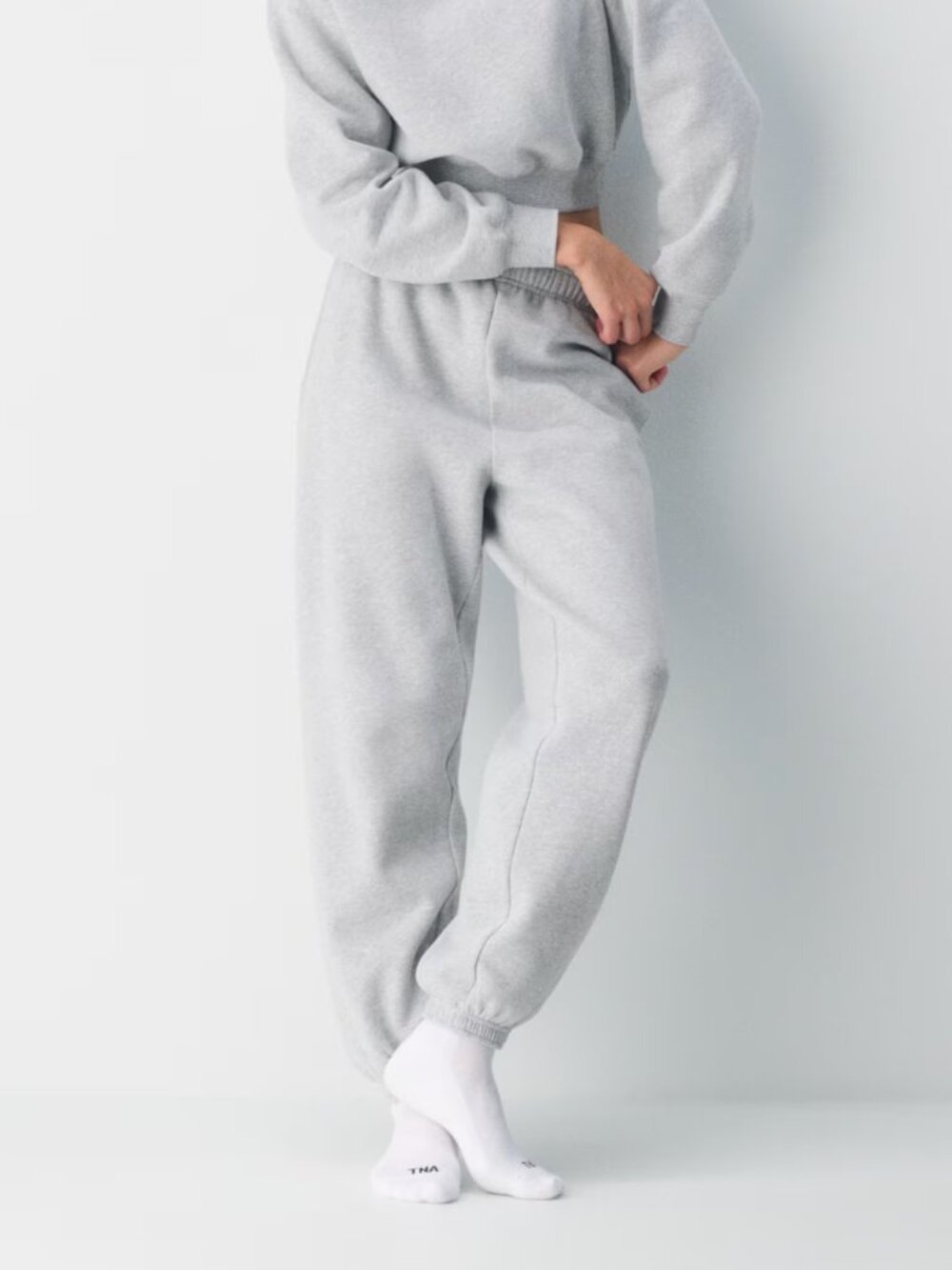 Aritzia TNA Cozy Sweatfleece Mega Jogger 2XS Heather Chrome